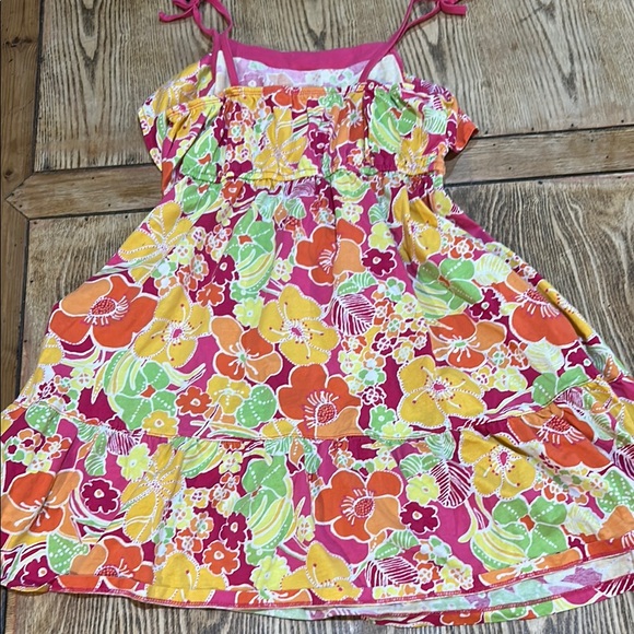 Floral Kids Dress - Pink, Orange, Yellow box 5 - Picture 3 of 5